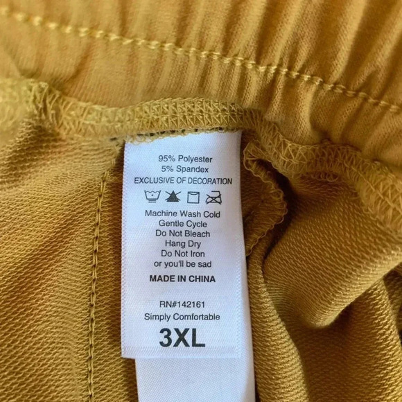 NWT LuLaRoe JAX Joggers Sweatpants Plus Size 3X Mustard & Black Stripes Pockets - Picture 3 of 4